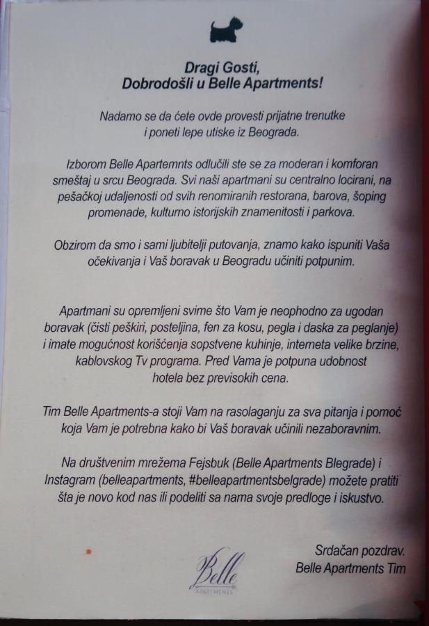 Belle Apartments - Obilicev Venac Belgrád Kültér fotó